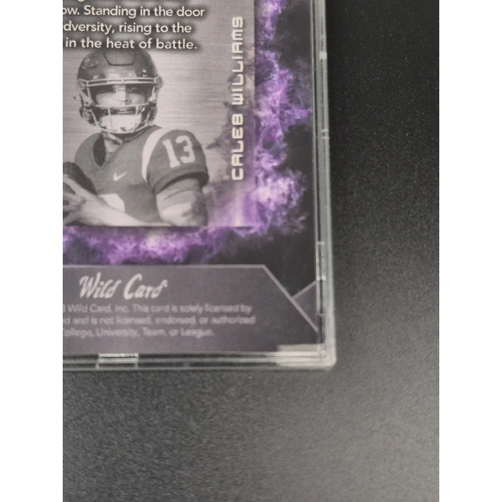 2023 Wild Card Matte Caleb Williams ##RH-CW Rookie Heat Purple Smoke /100